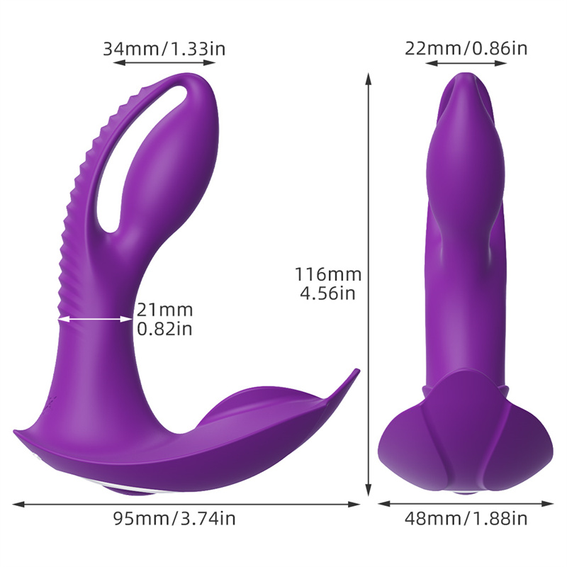 Wireless Remote Control Hollow Butt Plug Vibrator with Double-Tongued C-Spot Stimulation (3)